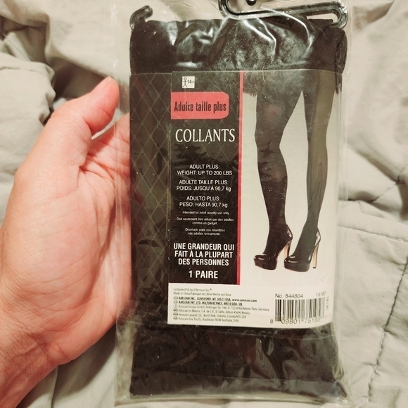 NWT Black Footed Tights OS One Size Fits Most Plus Up to 200 lbs. Neutral New - Picture 3 of 6